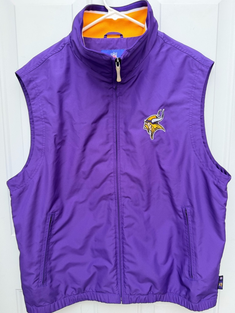 Minnesota Vikings NFL Team Apparel Reebok Purple Full Zip Vest Men’s Medium